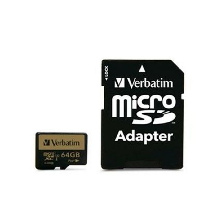 Tarjeta de Memoria Micro SD con Adaptador Verbatim Pro+ 64 GB