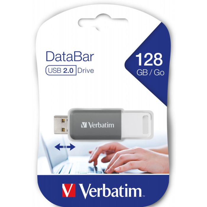 Pendrive Verbatim V DataBar Hi-Speed Retráctil USB 2.0 Gris 1