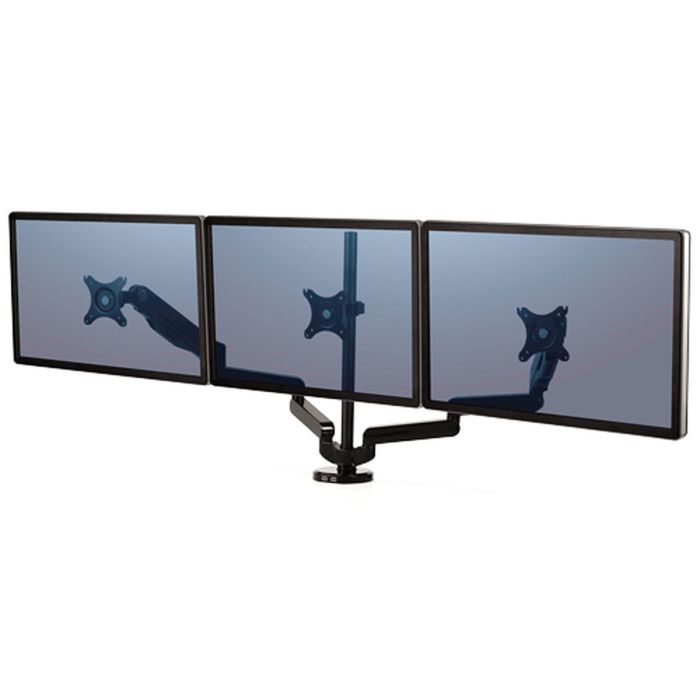 Fellowes Soporte de Monitor Triple Platinum con 2 Puertos USB-A - Negro