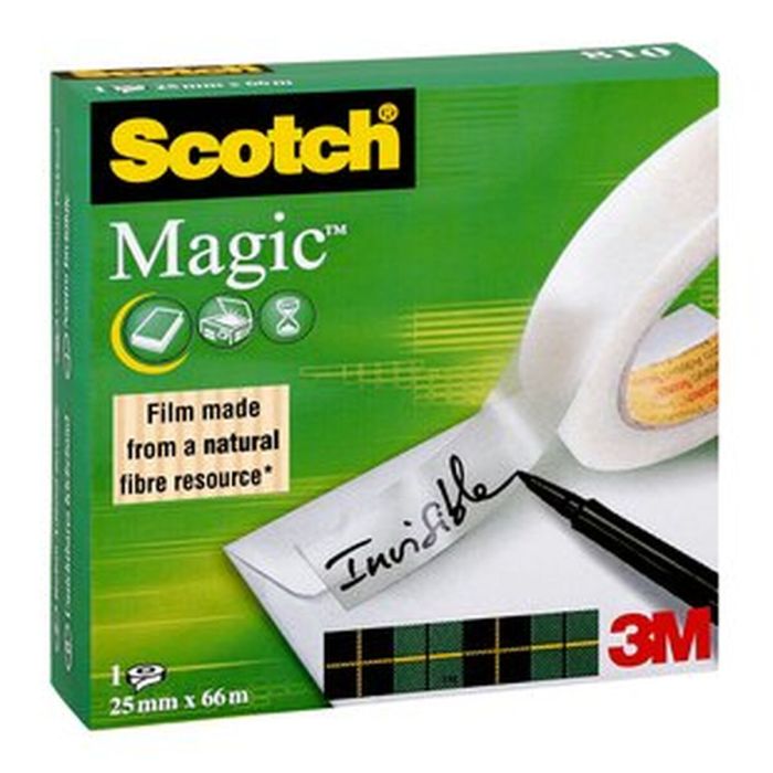 Cinta Adhesiva Scotch Magic Transparente 25 mm x 66 m (9 Unidades) 1