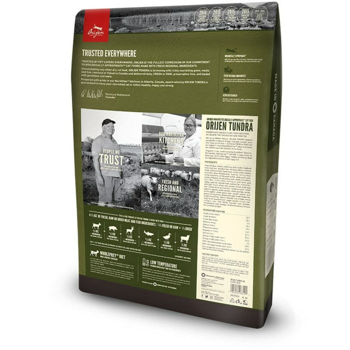 Comida para gato Orijen Tundra Adulto Pato Jabalí 1,8 kg 1