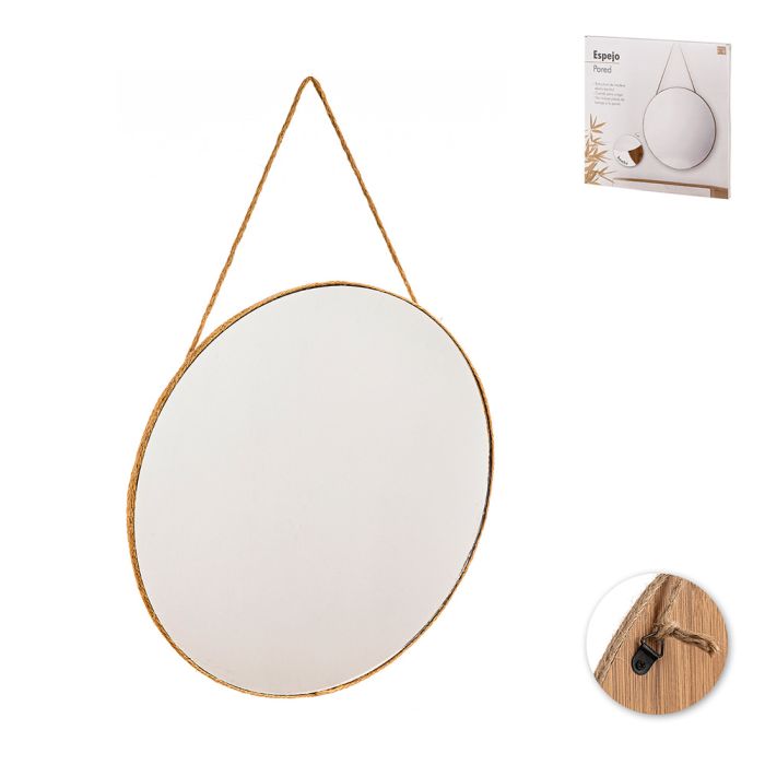 Espejo de pared Caison Yute Ø 30 cm Espejo de pared Caison Yute Ø 30 cm