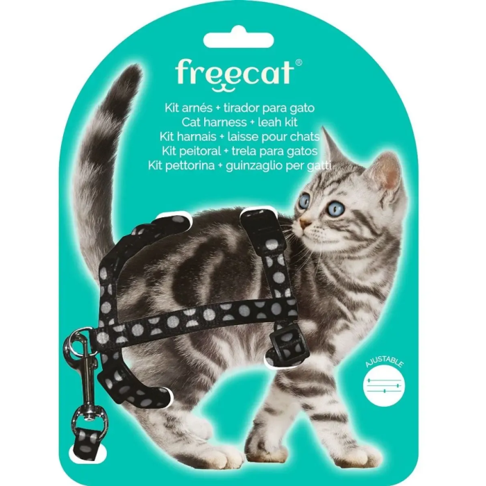 Freedog Kit Arnés + Tirador Gatos Rosa