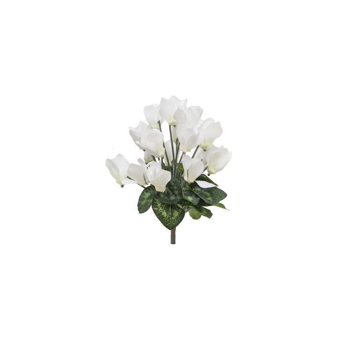 Flor Artificial Cyclamen Blanco Tela