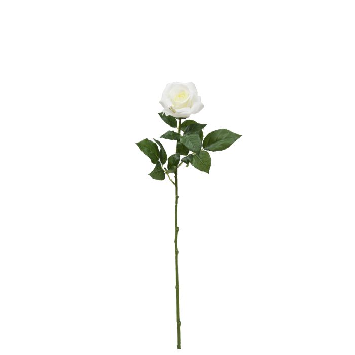 Flor Artificial Vara de Rosa Blanca Blanco Tela