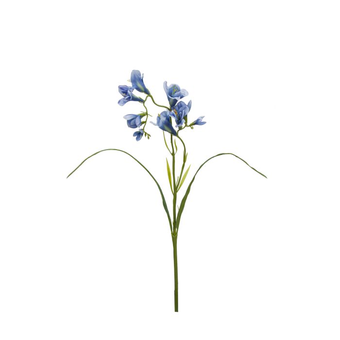 Flor Artificial Vara de Fresia Azul Tela