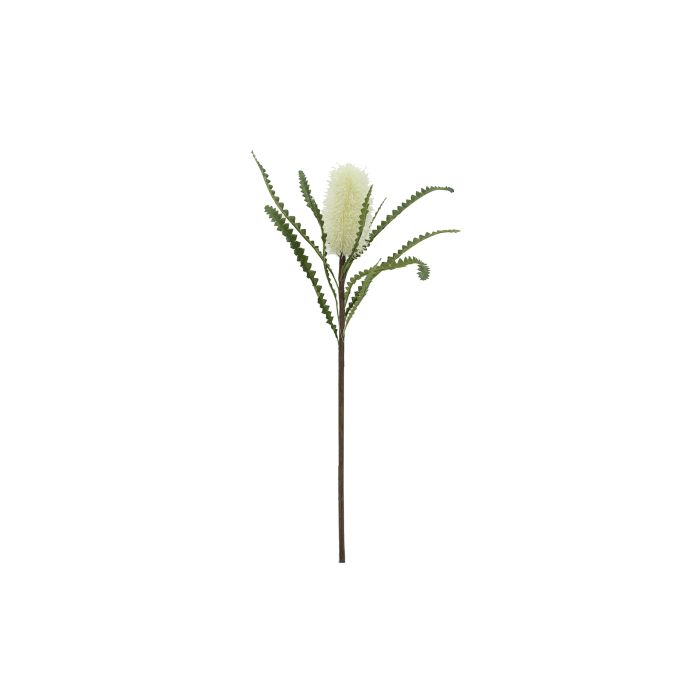 Relleno Artificial Protea Banksia Blanco Plástico