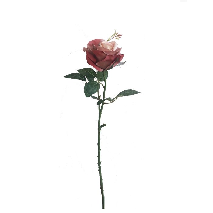 Flor Artificial Vara de Rosa Rojo Tela