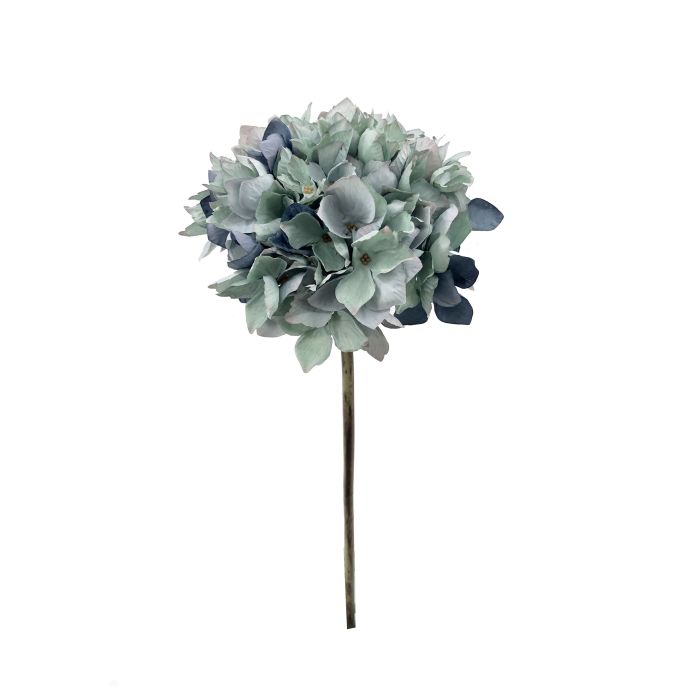 Flor Artificial Vara de Hortensia Azul Tela