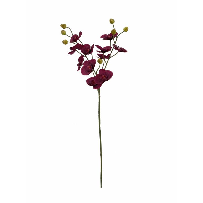 Flor Artificial Vara Orquidea Mini Burdeos Tela