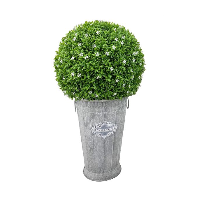 Planta Artificial Bola Decorativa Jazmín 42 cm Verde Plástico