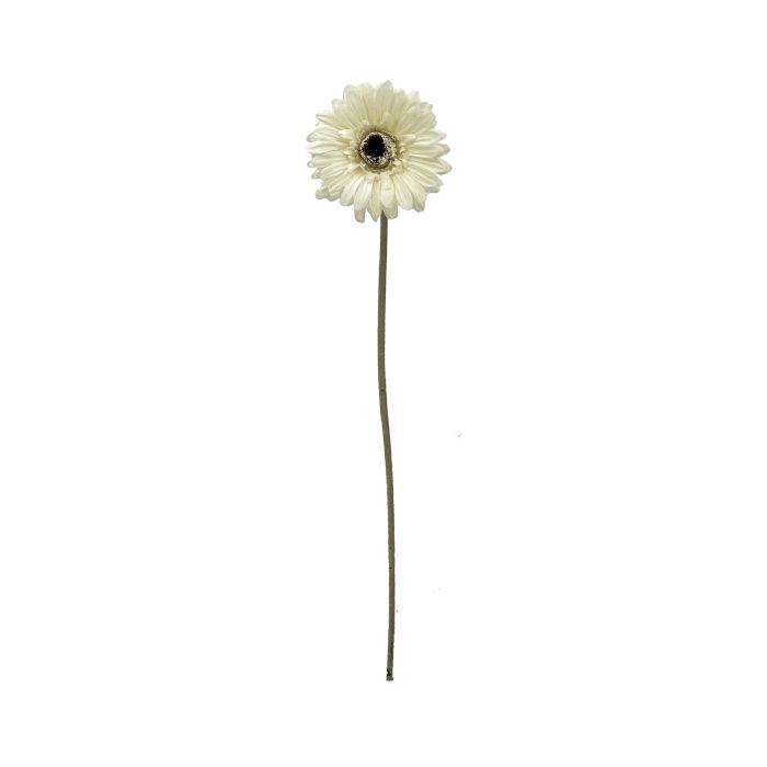 Flor Artificial Vara de Gerbera Blanco Tela