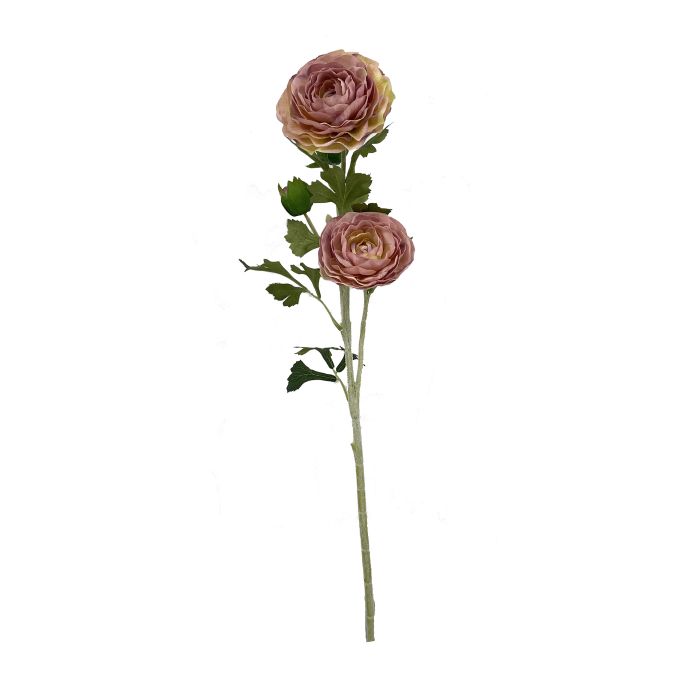 Flor Artificial Vara de Ranúnculo Rosa Tela