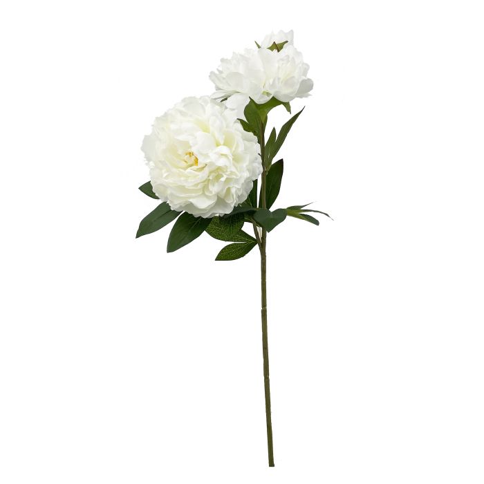 Flor Artificial Vara de Peonia Blanco Tela 0 Flor Artificial Vara de Peonia Blanco Tela 0