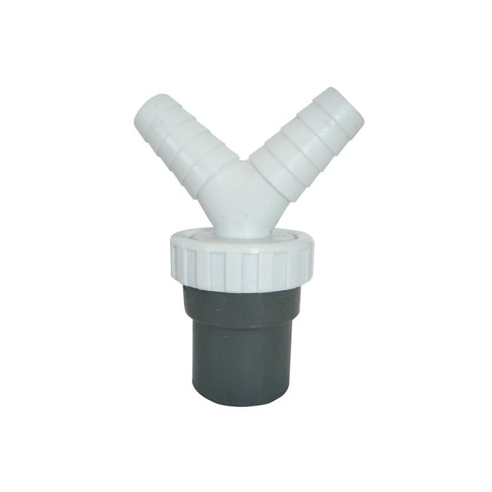 Enlace mixto tubos lisos doble toma plastico pvc