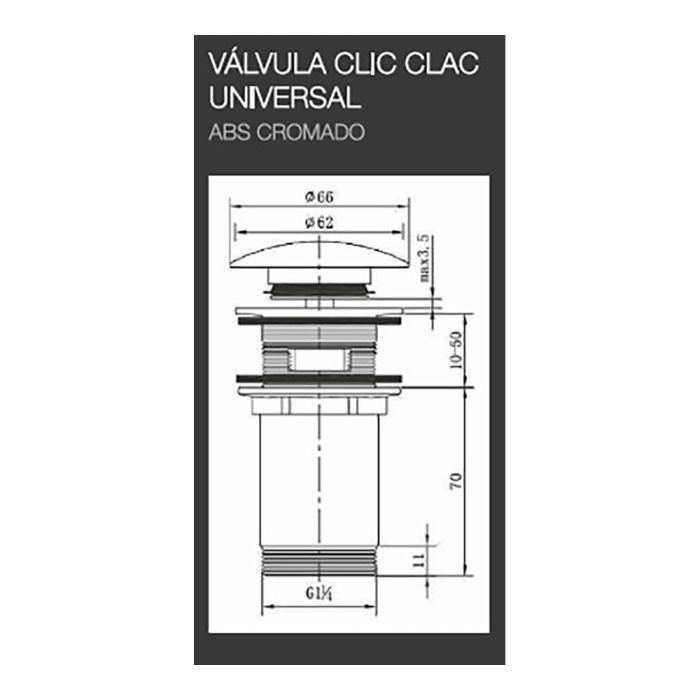Desagüe "clic-clac" universal de lavabo-bidet cromado (envasado) 1