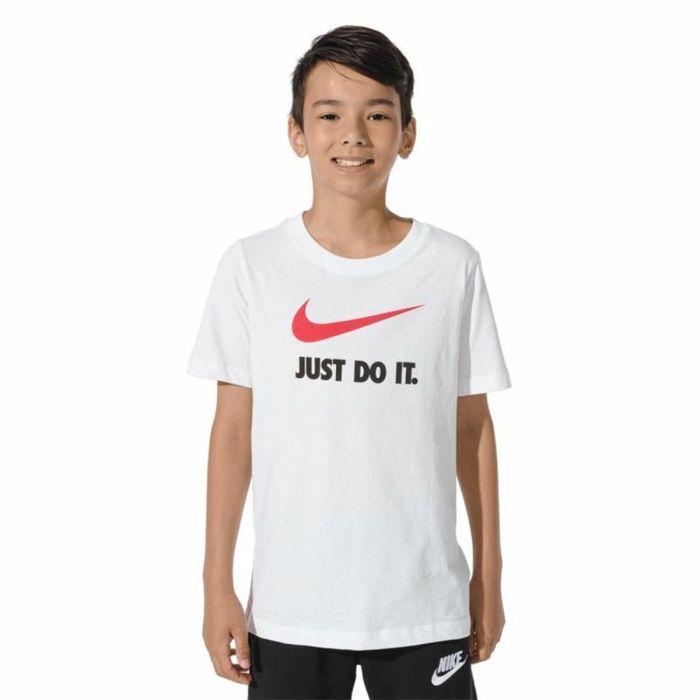 Camiseta de Manga Corta Infantil Nike Sportswear Blanco 3
