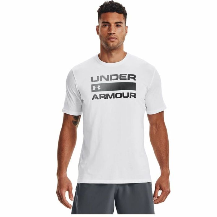 Camiseta de Manga Corta Hombre Under Armour Team issue Wordmark Blanco 4