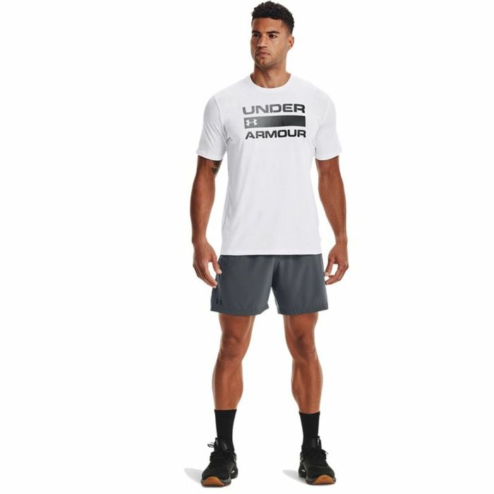 Camiseta de Manga Corta Hombre Under Armour Team issue Wordmark Blanco 2