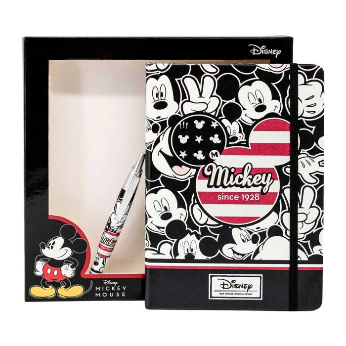 Caja Regalo con Diario y Bolígrafo U.S.A. Disney Mickey Mouse Negro 1