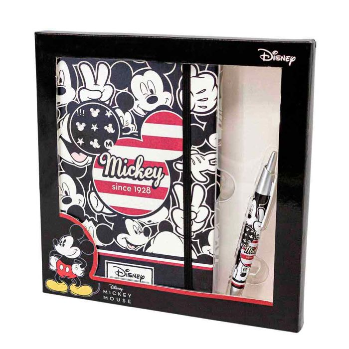 Caja Regalo con Diario y Bolígrafo U.S.A. Disney Mickey Mouse Negro 2