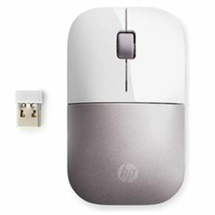 Ratón Inalámbrico HP Z3700/ Hasta 1200 DPI/ Blanco y Rosa