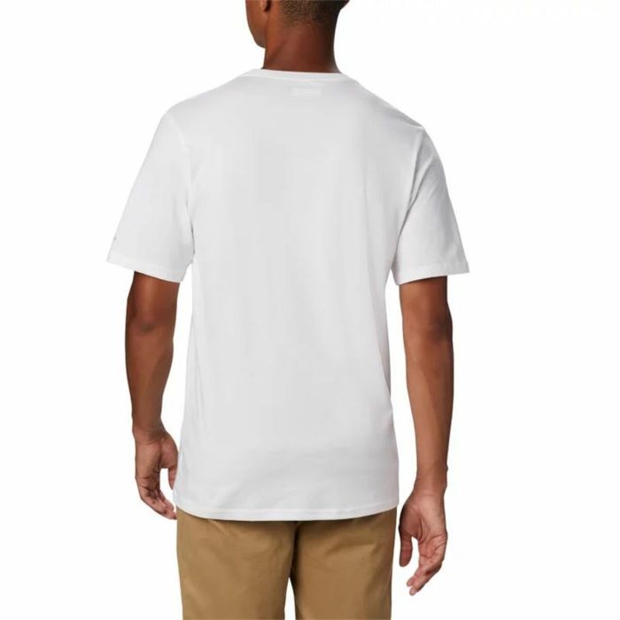 Camiseta Deportiva de Manga Corta Columbia Basic Logo Blanco Hombre 1