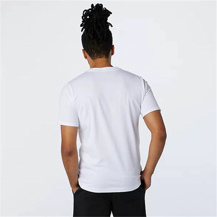 Camiseta de Manga Corta Hombre New Balance Essentials Stacked Blanco 2