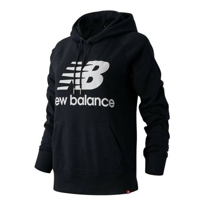 Sudadera con Capucha Mujer New Balance Essentials Negro Sudadera con Capucha Mujer New Balance Essentials Negro