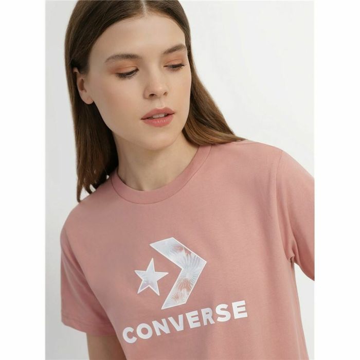 Camiseta de Manga Corta Mujer Converse Seasonal Star Chevron Rosa 1