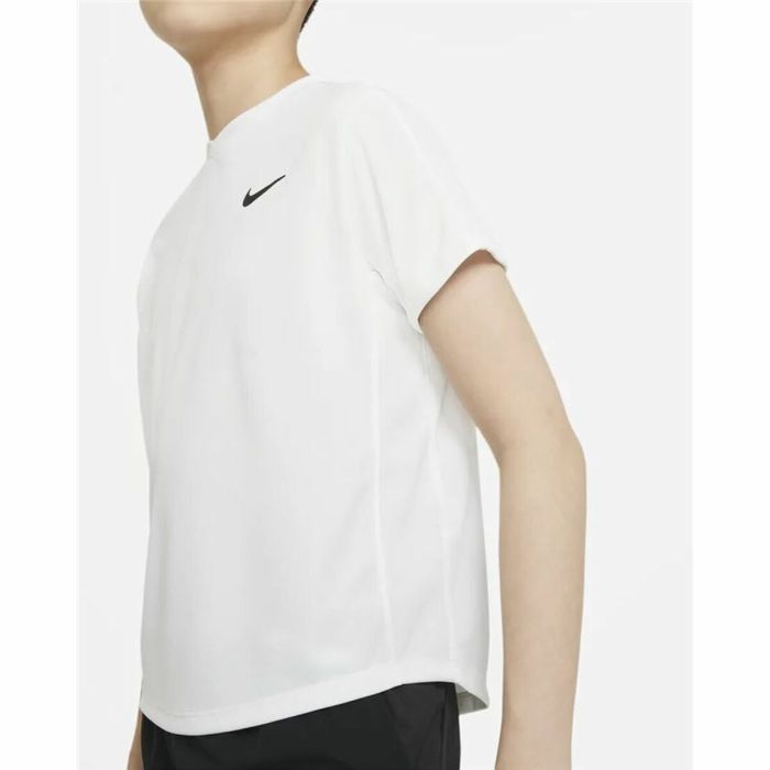 Camiseta de Manga Corta Infantil Nike Court Dri-FIT Victory Blanco 2