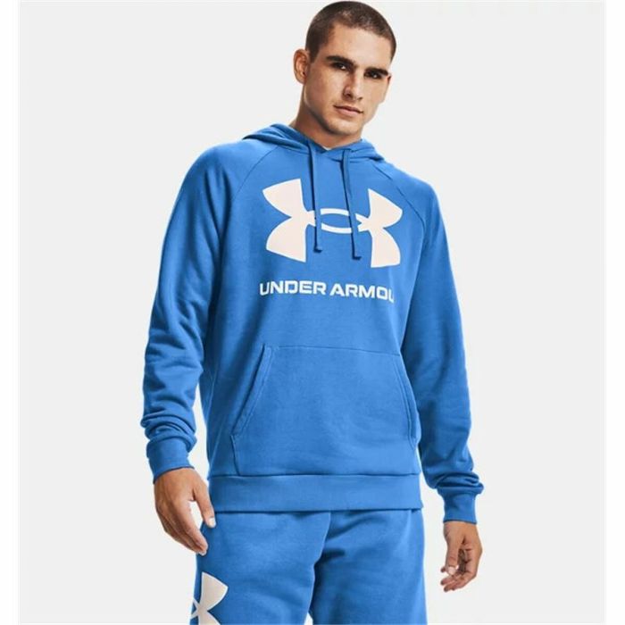 Sudadera con Capucha Hombre Under Armour Rival Big Logo Azul 4