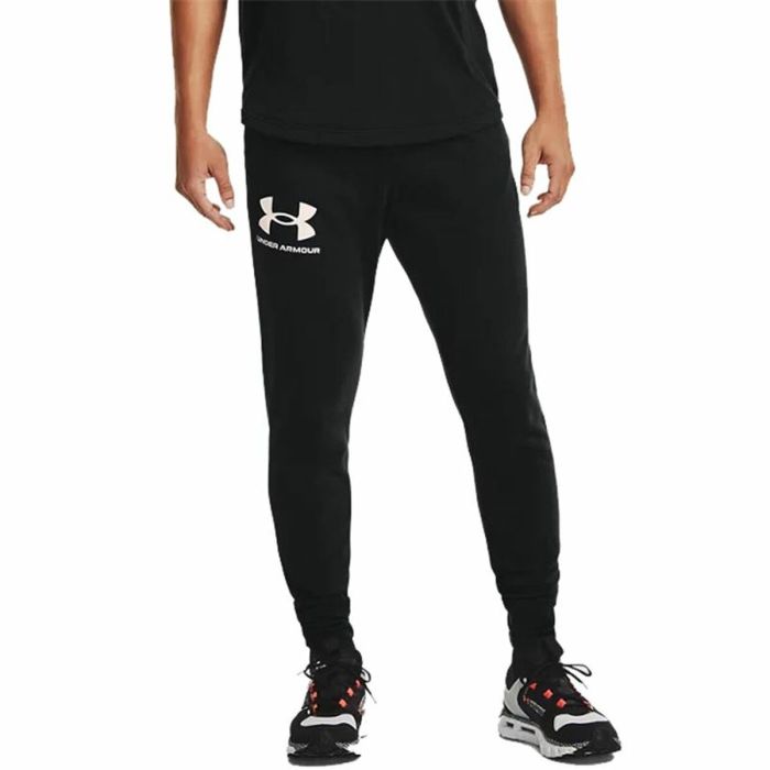 Pantalón Largo Deportivo Under Armour Rival Terry Jogger Negro Hombre 4