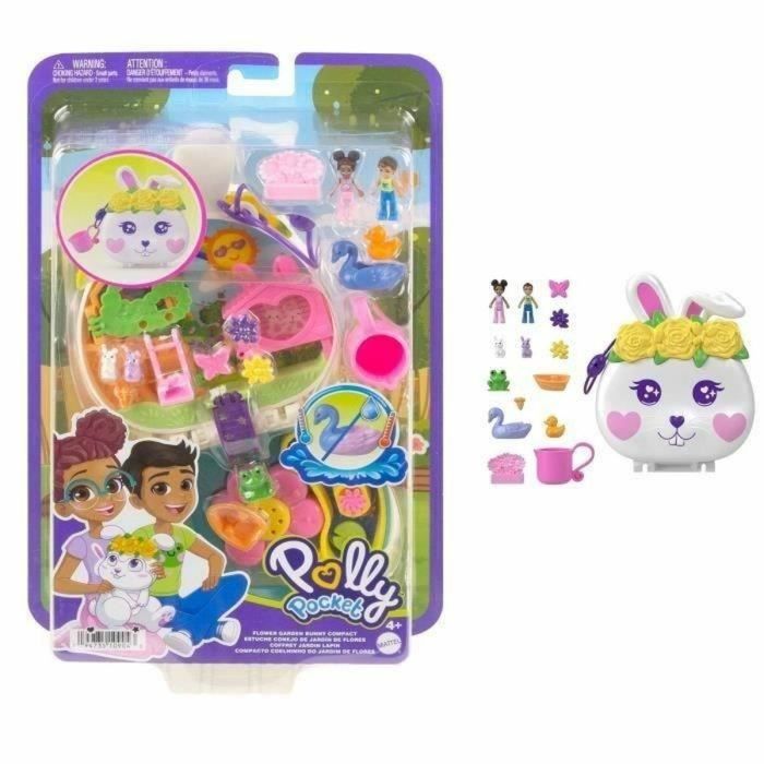 Caja de Jardín Conejo - Polly Pocket - Hkv36 - Caja Compacta Mini Muñeca Polly Pocket