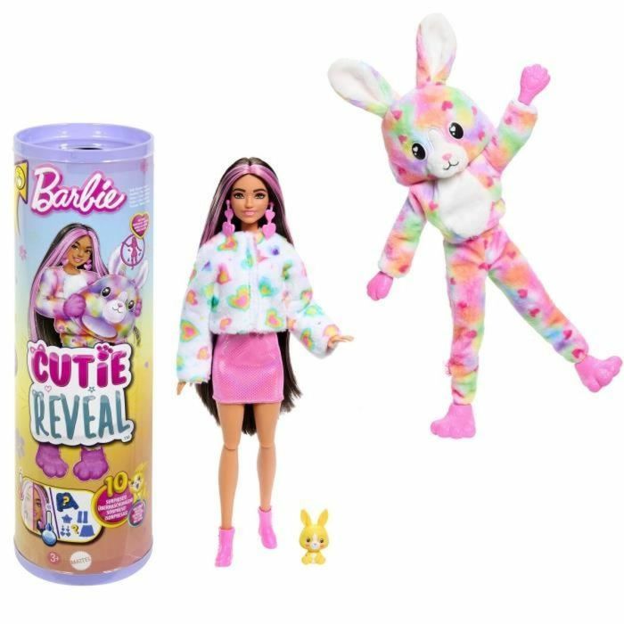 Muñeca barbie cutie reveal sueños de colores muñeca con disfraz de conejito y accesorios sorpresa.