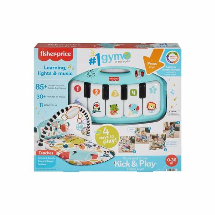 Alfombra de juego Fisher Price Kick and Play Sonajero Piano 4