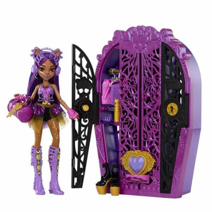 Muñeca monster high skulltime secrets 4 clawdeen wolf con armario y accesorios.