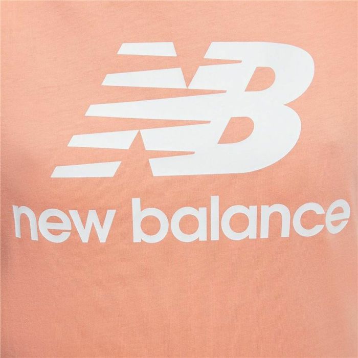 Camiseta de Manga Corta Mujer New Balance Essentials Stacked Rosa 1