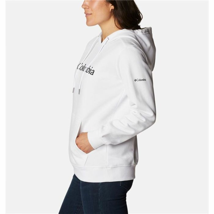 Sudadera con Capucha Mujer Columbia Logo Blanco 3