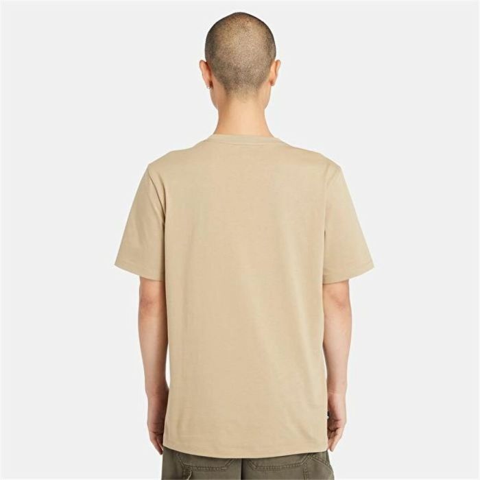 Camiseta de Manga Corta Hombre Timberland Kennebec River Linear Logo Marrón claro 2