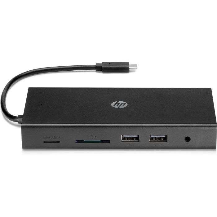 Docking USB Tipo-C HP Travel USB-C Multi Port Hub/ 4xUSB/ 1xUSB Tipo-C PD/ 1xHDMI/ 1xVGA/ 1xRJ45/ 1xLector Tarjetas SD/TF/ 1xJack/ Negro