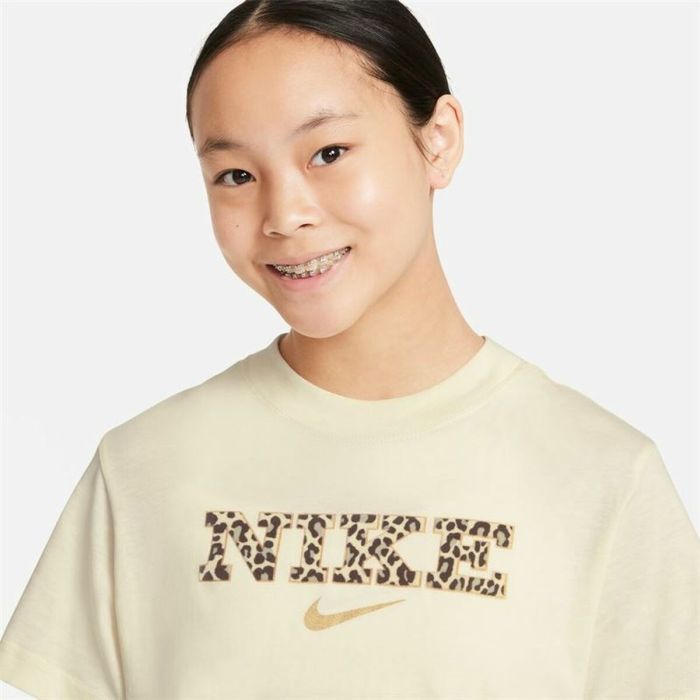 Camiseta de Manga Corta Infantil Nike Sportswear Beige 2
