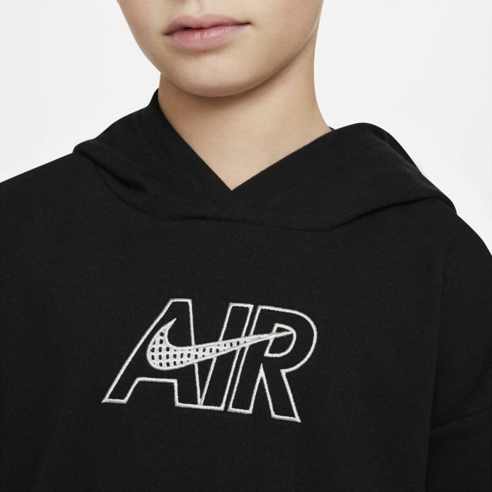 Sudadera con Capucha Niña AIR FT CROP HOODIE Nike DM8372 010 Negro 1