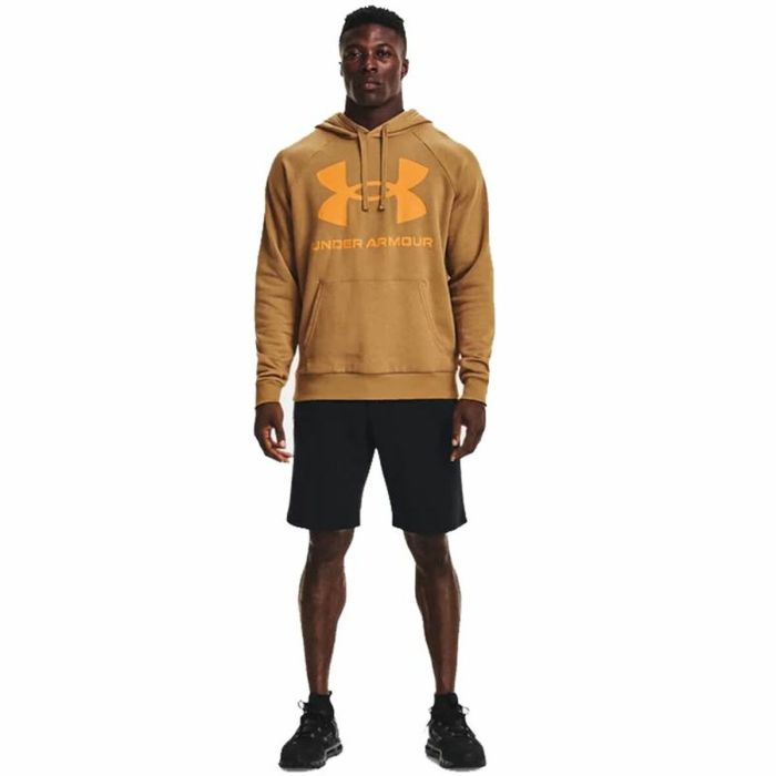 Sudadera con Capucha Hombre Under Armour Rival Big Logo Ocre 2