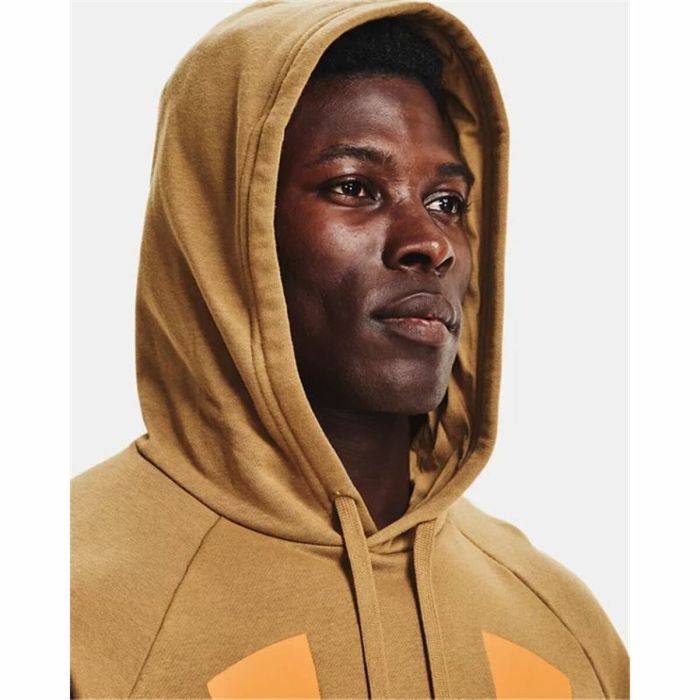 Sudadera con Capucha Hombre Under Armour Rival Big Logo Ocre 1