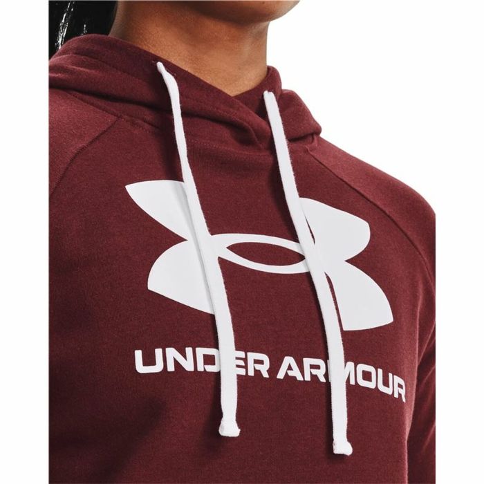 Sudadera con Capucha Mujer Under Armour Rival Fleece Granate 1