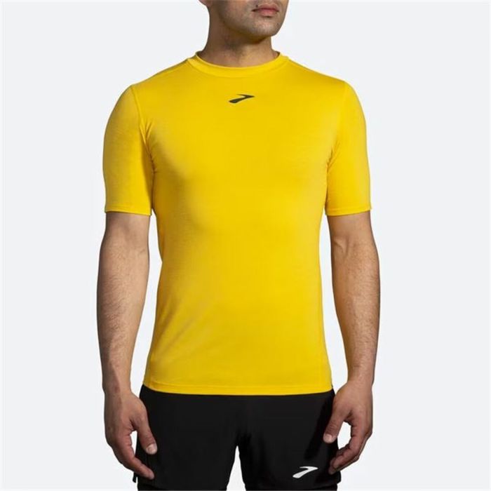 Camiseta de Manga Corta Hombre Brooks High Point Amarillo 3