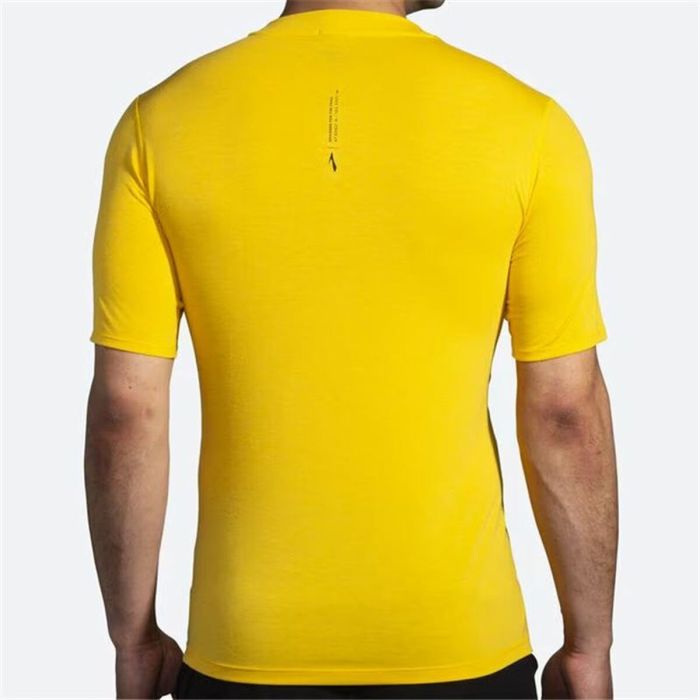 Camiseta de Manga Corta Hombre Brooks High Point Amarillo 2