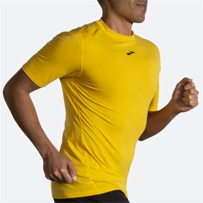 Camiseta de Manga Corta Hombre Brooks High Point Amarillo 1