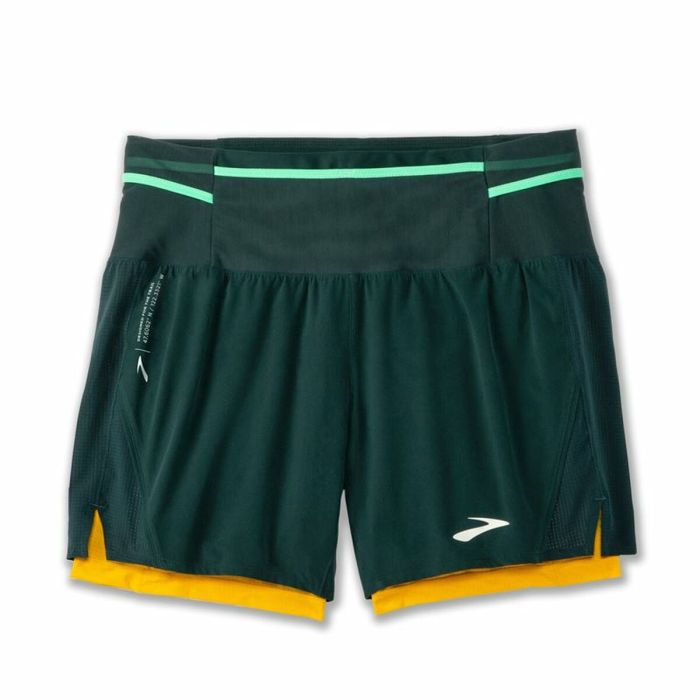 Pantalones Cortos Deportivos para Hombre Brooks High Point 5" 2-in-1 Verde